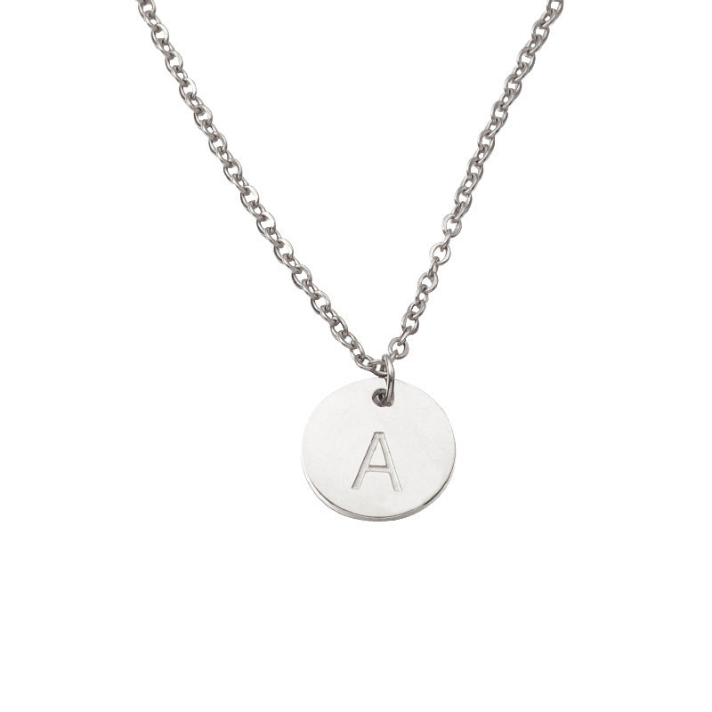 Initial Letter Pendant Necklace Lady Cute