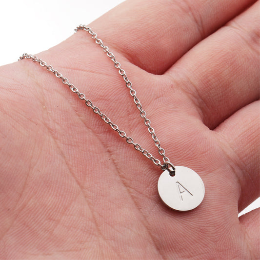 Initial Letter Pendant Necklace Lady Cute
