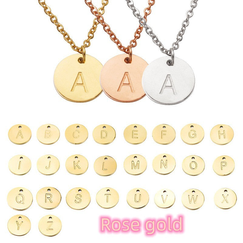 Initial Letter Pendant Necklace Lady Cute