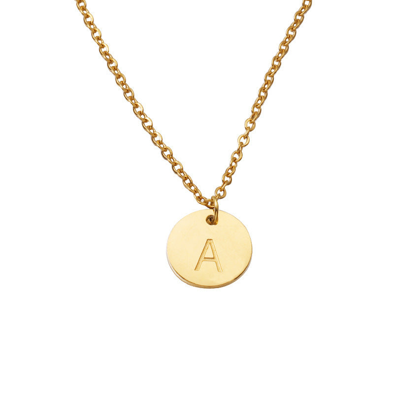 Initial Letter Pendant Necklace Lady Cute