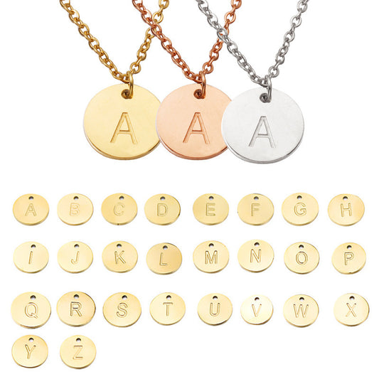 Initial Letter Pendant Necklace Lady Cute