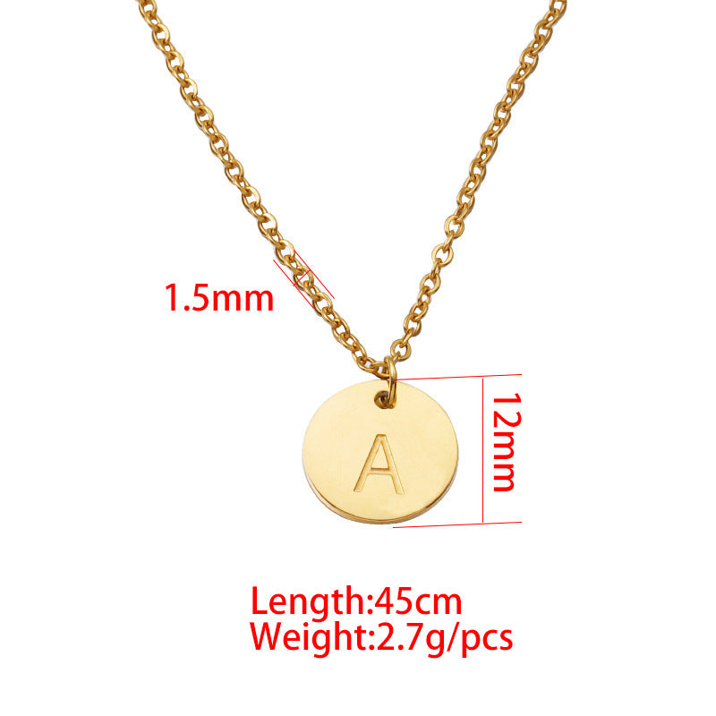 Initial Letter Pendant Necklace Lady Cute