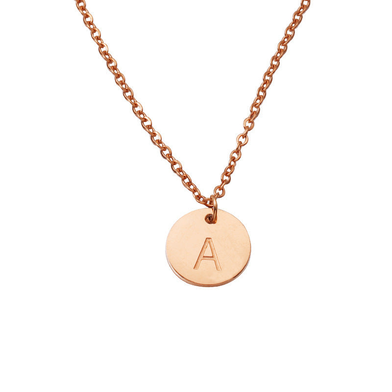 Initial Letter Pendant Necklace Lady Cute